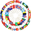 Wholesale Toothpick Flag  Hot Sale Global Countries Digital Printing Polyester Plastic Style Pennant Wooden Rod