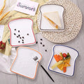 Solhui Ceramic Bread Plate Creative Toast Bread Shape Plate Creative Hand-painted High-temperature Color Glaze Creative Plate