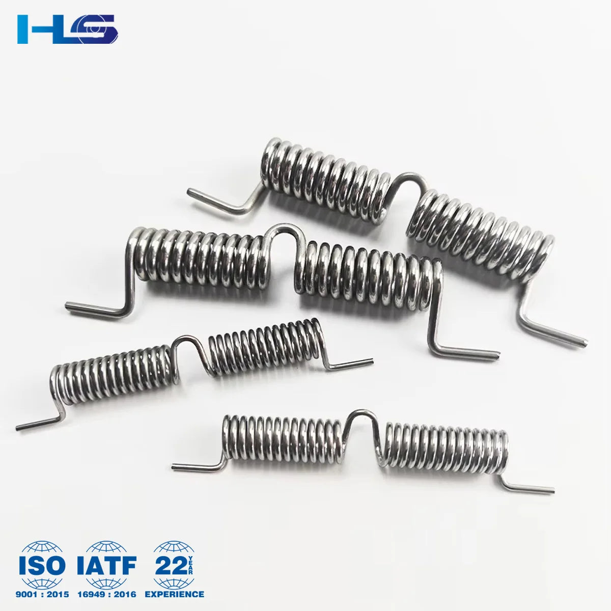 HengSheng Precision Customized Torsion Spring Double Coil Stainless Steel Carbon Steel Round Wire Helical Open Pitch