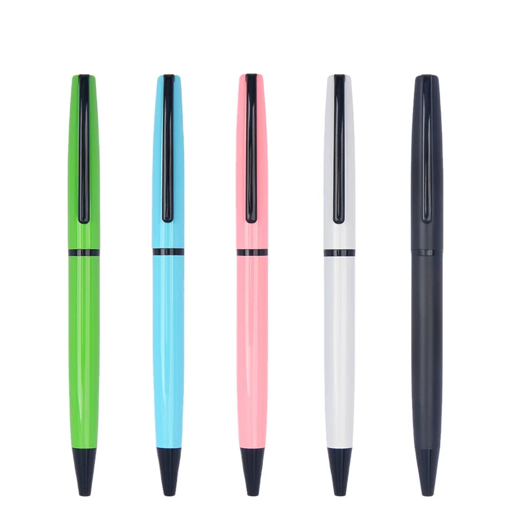 Newly Arrived Promotional Blue Ballpoint Pen Set Custom Logo Wedding Gift Made of Durable Metal