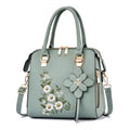 PU Leather Female Crossbody Bag Floral Embroidery Shoulder Bags Women Handbags Ladies Purses
