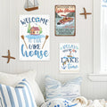 Putuo Decor Wholesale Lake Time Vintage Wall Tin Sign Fishing Retro Metal Plate Lake House Decor
