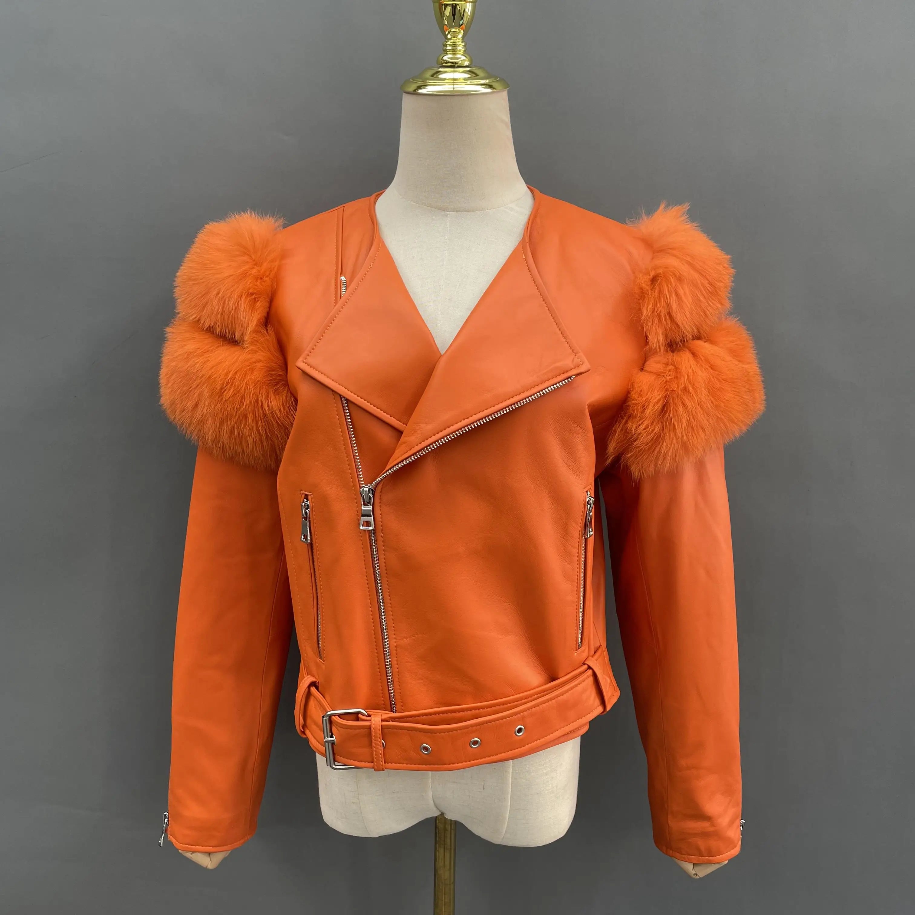 2023 Women's Clothing Autumn Custom Outdoor Winter Jackets Female Leather Jacket