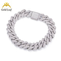 Goldleaf Jewelry Hot Sale Fine Jewelry Hip Hop Style D Color VVS Moissanite 6 mm Size Cuban Bracelet with 925 Silver