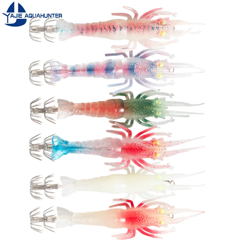 9.5g 10cm PVC Plastic Squid Hook Jigs Sea Octopus Cuttlefish Lure Soft Shrimp Squid Jigs
