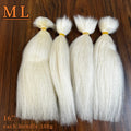 16'' Hair Length Yak Hair Double Drawn Bleached White Hair Bundle - min Order 100g