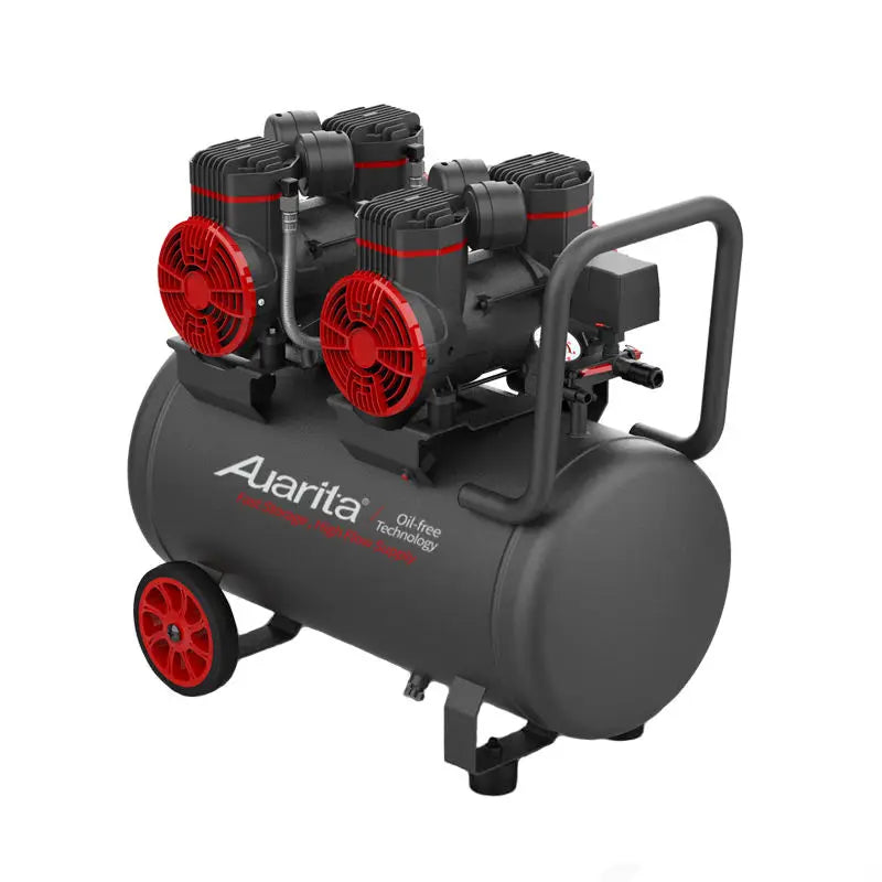 Auarita Commercial Double Cylinder 600W*2 50 Litre Low Noise Oil Free Air Compressor 50L