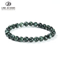 JD Women Men Genuine Seraphinite Lucky Clinochlore Crystal Charm Handmade Wrist Jewelry 8A Natural Green Charoite Stone Bracelet