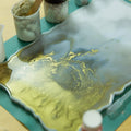 Silicone Resin Tray Mold XL Silicone Tray Mold Gold Handles with A3 Extra Large Silicone Sheet DIY Crafts Epoxy Resin Casting