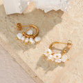 Korean Stainless Steel Fresh Water Pearl Drop Earrings Women Gold Plated Delicate Fashion Jewelry Gift