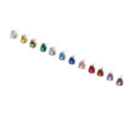 Classic Jewelry Birthstone Teardrop Pear Shape CZ 925 Sterling Silver Stud Earring