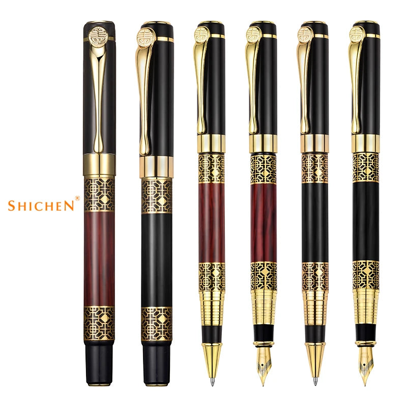 Custom Luxury Metal Pen for Men Executive Black Rose Gold Fountain Ballpoint Logo Printed 1.0mm Writing Width Sports Body Type