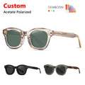Unisex Retro Sun Glasses High Quality TAC Lenses Custom Polarized UV400 Shades New Arrivals-Blue White Metal Acetate Sunglasses