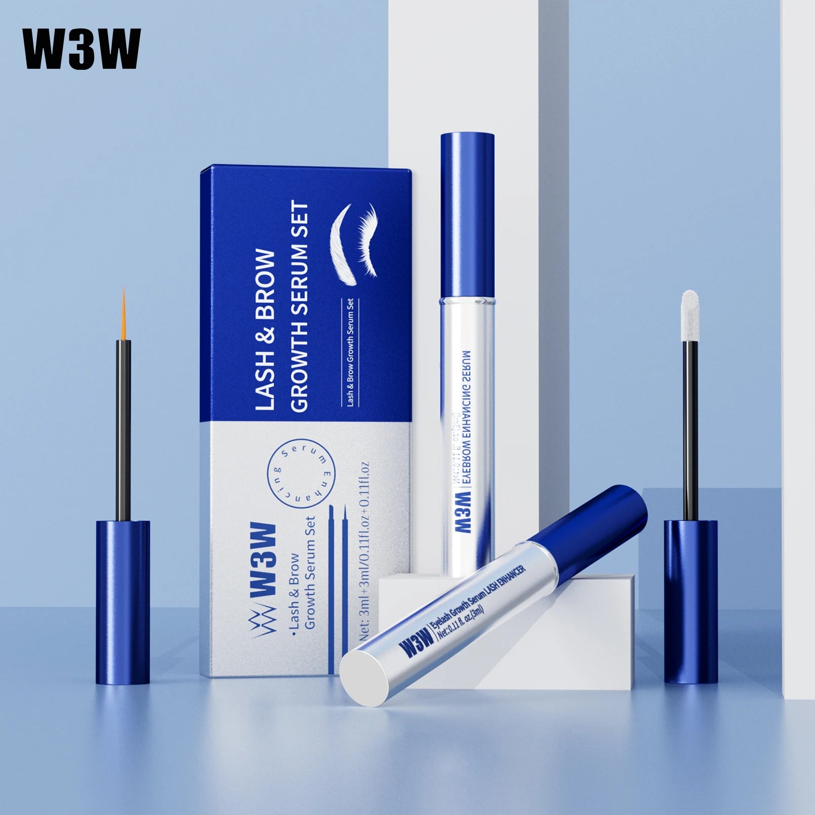 Eyelash & Eyebrow Enhancing Serum Set Private Label Eyelash Eyebrow Growth Serums Gentle Formula for Thicker Longer Lashes