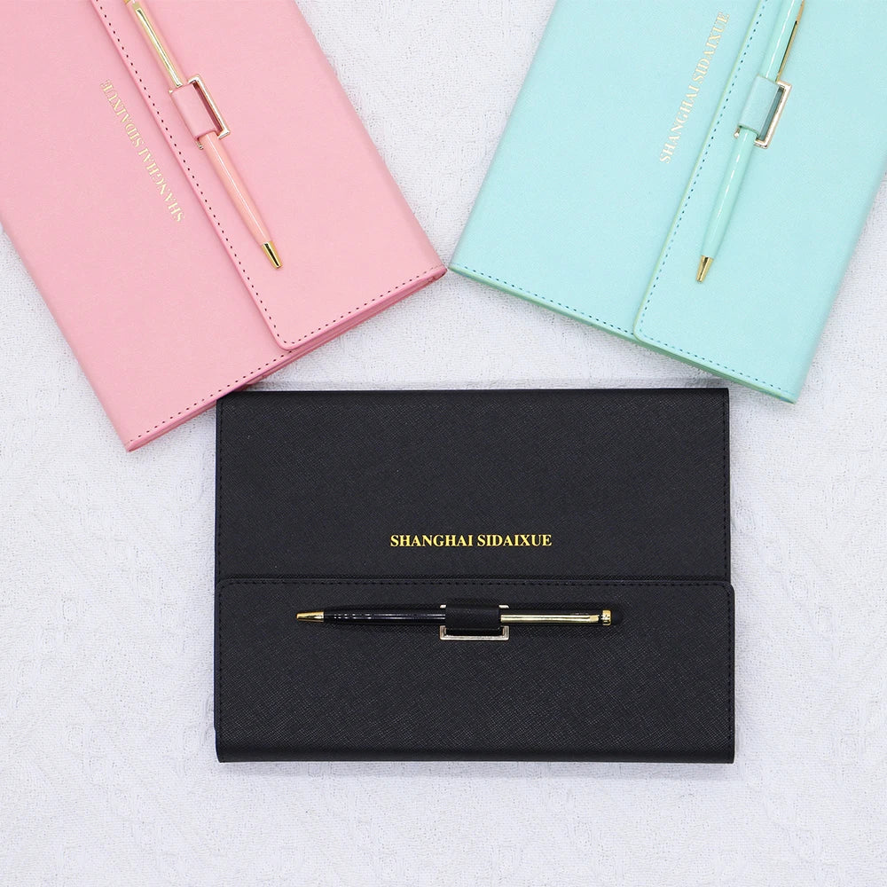 Custom Daily Weekly Undated A5 Planner PU Leather Journal for School Stationery