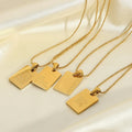 Custom Logo Name Tag Pendant Necklace Trendy Wedding Gift Fashion Women Adjustable Stainless Steel Gold Plated Necklace