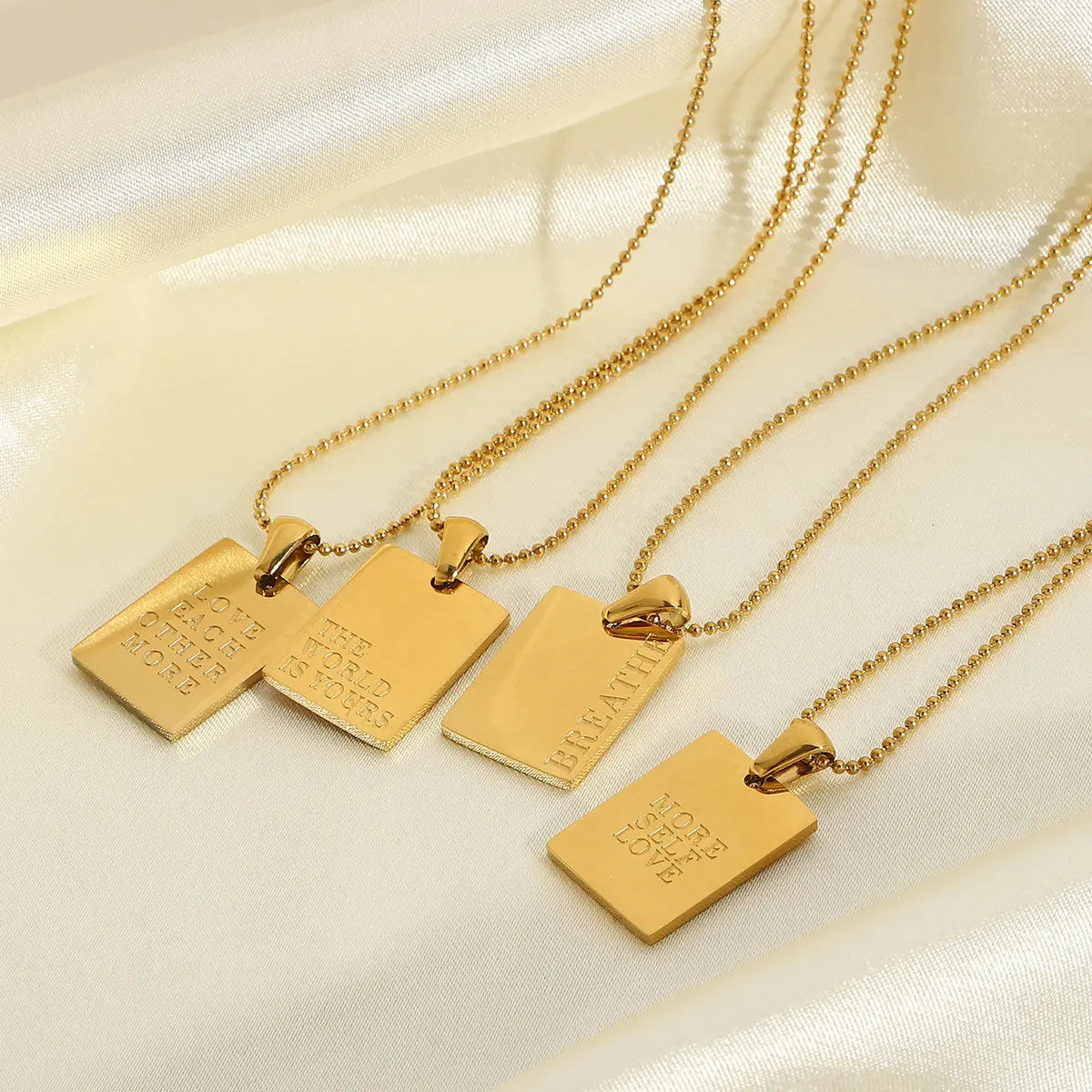 Custom Logo Name Tag Pendant Necklace Trendy Wedding Gift Fashion Women Adjustable Stainless Steel Gold Plated Necklace