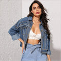 Casual Punk Rivet Denim Jacket Women