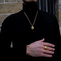 Goldix Jewelry 18K Gold Stainless Steel Sets for Men Lion Necklace Ring Bangle Wedding Fashionable Hot Sale Christmas Gift for