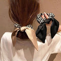 MIO Retro Bow Ribbon Hair Ties Ponytail Holder Satin Hair Scrunchies Daily Accessories Bowknot Elastic Hair Band for Women