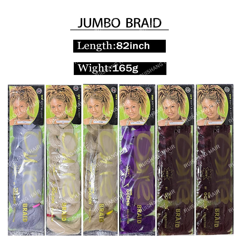LEILONG Hair Synthetic soft light Expression 82inch 165g Ultra Braid Jumbo Braiding Hair Flame retardant