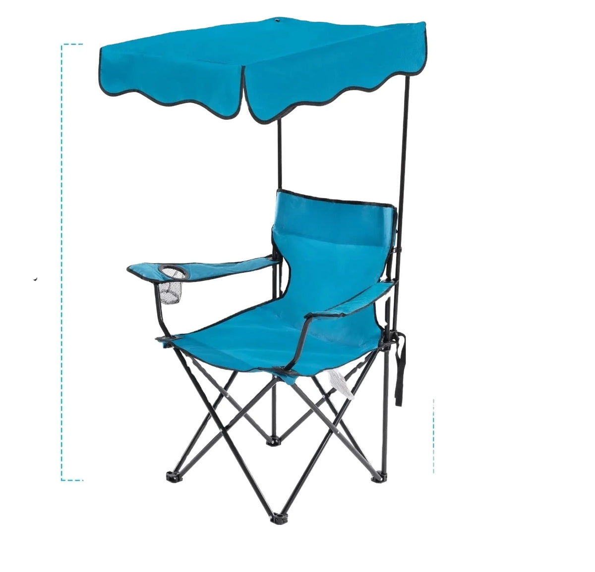 WOQI Outdoor Folding Camp Chair with Canopy Durable Metal Foldable and Sturdy for Camping Wholesale Cheap Outdoor Furniture