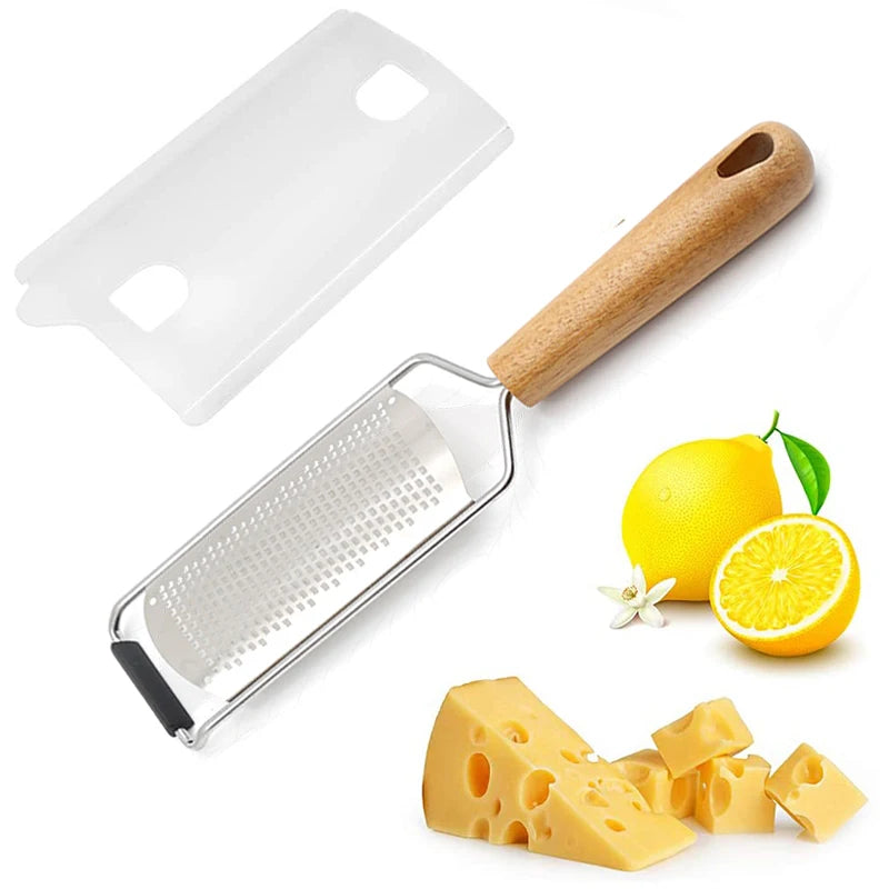 Stainless Steel Wooden Handle Grater Fruit and Vegetable Potato Grating Cheese Cheese Grater Multi-function Kitchen Tool