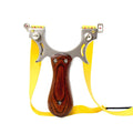 Piaoyu High Quality Outdoor Hunting Wooden Handle Precision Flat Rubber Band Slingshot with Shooting Slingshot