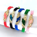 KDC2750 Wholesale Fashion Handmade Man Women Macrame Rosary Religious Red Rope String Woven Cord Lucky Jesus Bracelet