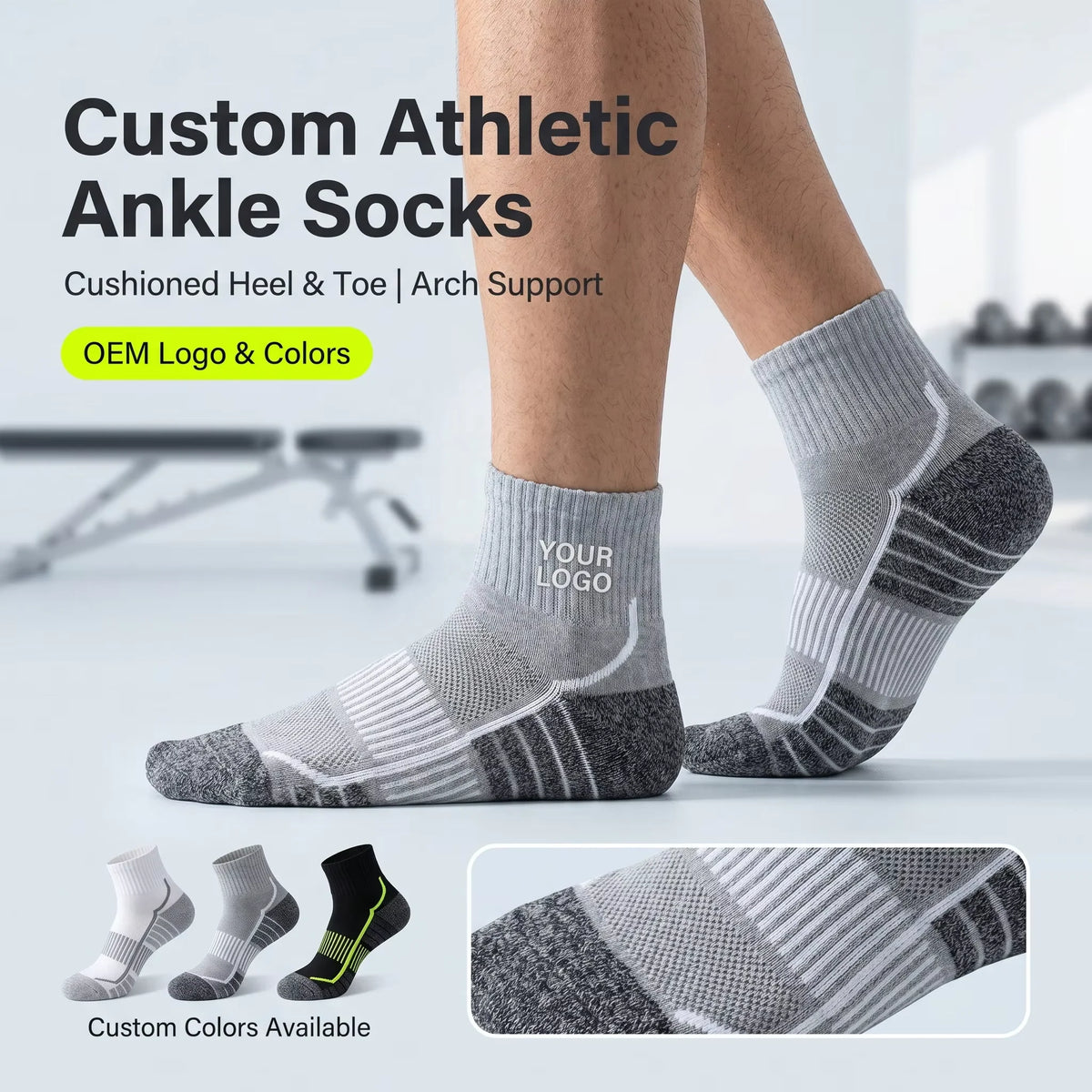 Hot Sell Thickened Padded Terry Cushioned Ankle Socks Men Women Professional Sports Socks Custom Logo MegaBDM