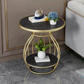 Luxury Modern Minimalist Coffee Table Side Table Made of Sintered Stone with Metal Frame for Home Office School for Dining Park