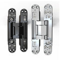 6 Inch Hidden Door Hinges Invisible Concealed Zinc Alloy 180 Degree Swing Hinge 3 Way Adjustable Silent Butt Hinge