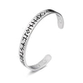 24 Runes Magnetic Health Silver Bangle for Women Men Stainless Steel Adjustable Viking Amulet Vintage Cuff Bangle Silver Jewelry