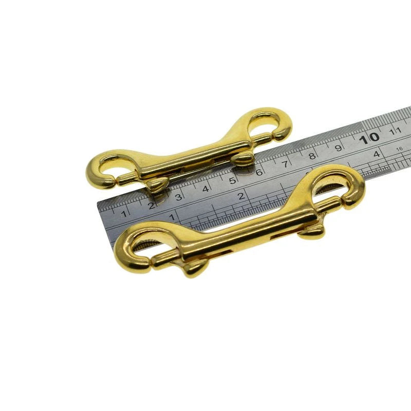 Solid Brass Double-Ended Hanging Snap Hook Bronze Carabiner Keychain Bag Parts Durable and Stylish
