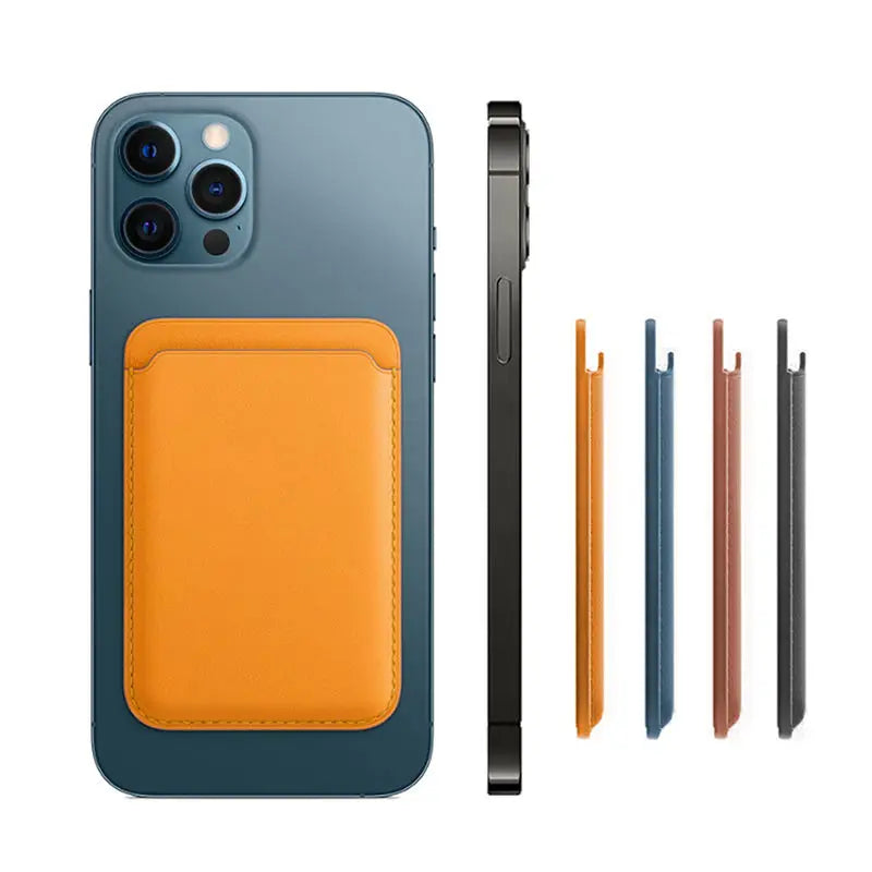 OEM/ODM Designer Phone Case Custom Magnetic Cell Phone Card Holder Genuine Leather Credit ID Card Case Trading Card Sleeves