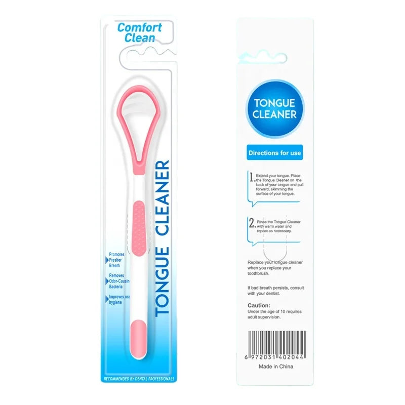 Wholesale New Design Medical Grade Silicone Plastic Tongue Scraper for Home Use