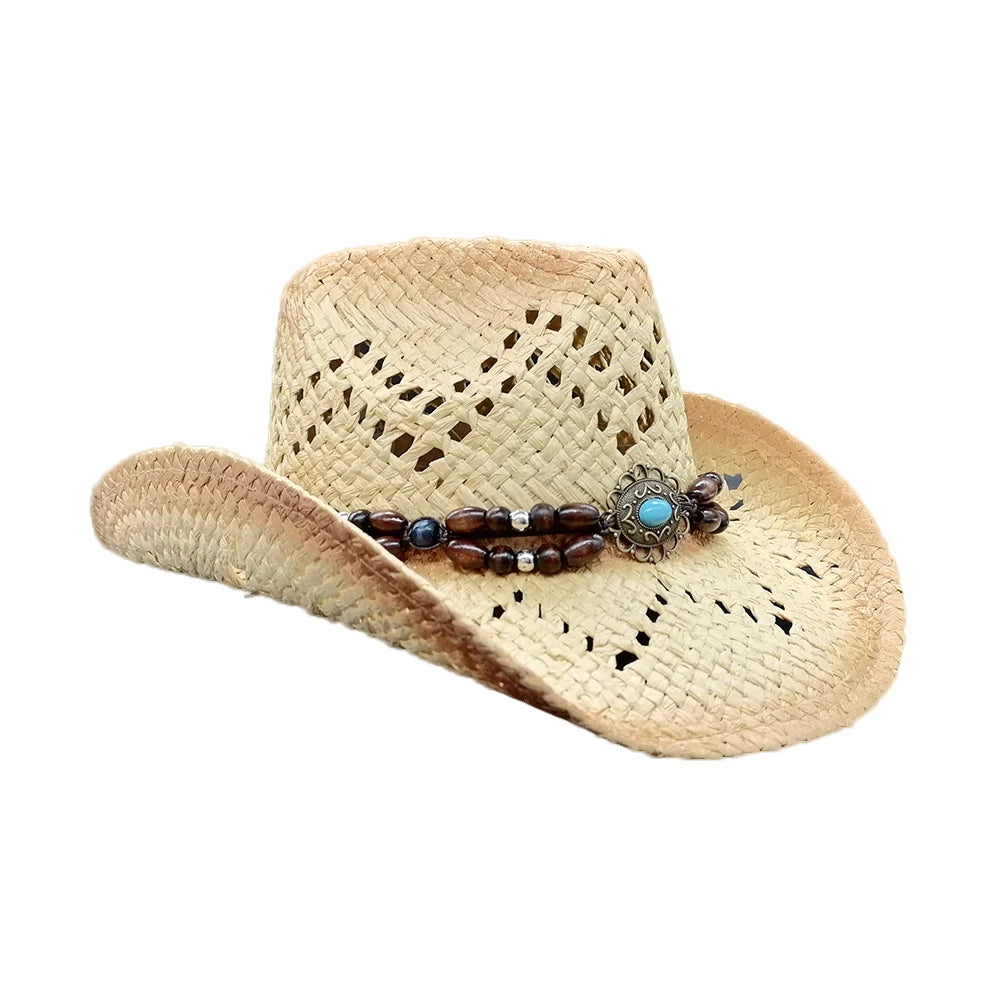 Stock Men's American Western Texas Cowboy Hat Paper Straw Hat Wide Shapable Brim Panama Hat Mexico Sombreros