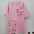 Boutique Wholesale 2025 Summer New Fashionable Round Neck Design Loose Short Sleeved Women's T-shirt