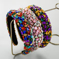 Cross-border Heavy Work Headband Set with Diamond Mesh Red Sponge Wide Edge Headband Baroque Fashion Hair Accessories Wholesale