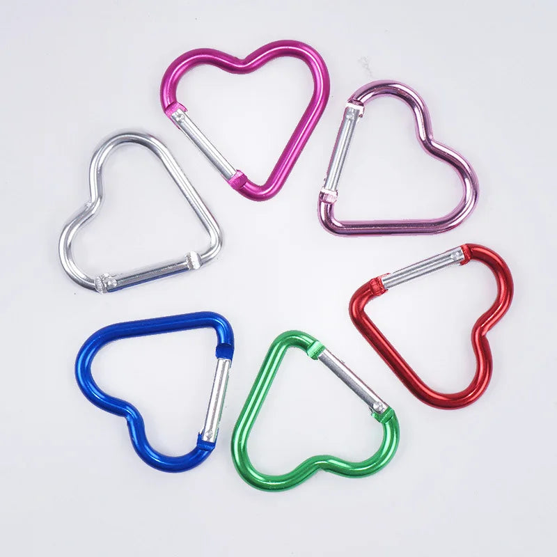 Aluminum Alloy Heart-Shaped Quick Buckle  Backpack Travel Mountaineering Mini Carabiner
