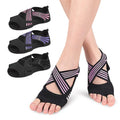 Women's Open Toe Yoga Grip Socks Anti-Slip Ballet Pilates Socks Knitted Ankle Length Breathable Wholesale Minimum Order 3 Pairs