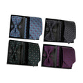 Wholesale Custom Men's Gift Set Slim Polyester Necktie Bowtie Pocket Square Cufflinks Shirt Cravate for Parties