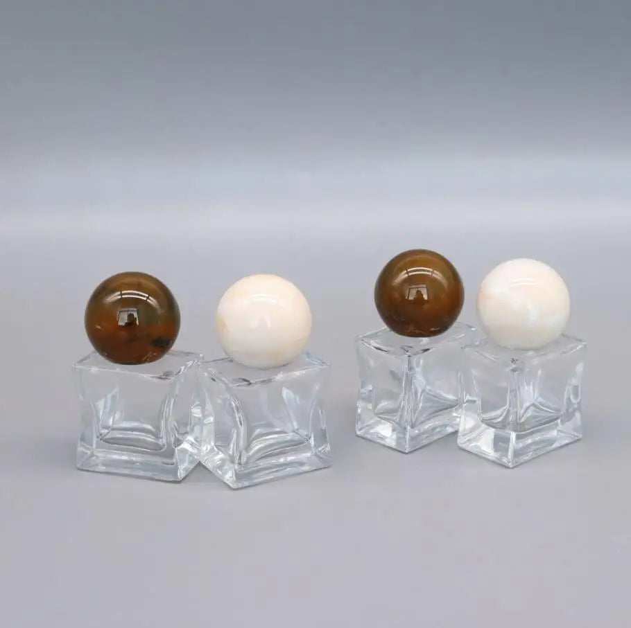 Square 15ml Transparent Glass Perfume Snap-top Bottle With Round Cap High-end Empty Spray Perfume Bottles Atomizer Dispenser