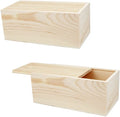 Wood Box with Sliding Lid Unfinished Wood Storage Blank Natural Wood Box Cheap Pine Paulownia Packaging Gift Box Sliding Lid