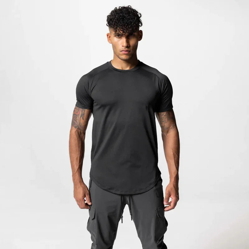 Wholesale Oversized T-Shirt Men Gym Workout Quick Dry Moisture Wicking Short Sleeve Mesh Athletic Gym Compression Shirts