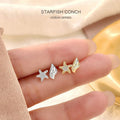 EA04 Boho Summer Beach Shell Starfish Conch Stud Earrings for Women Ocean Piercing 925 Sterling Silver Fashion Fine Jewelry Gift