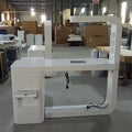 Foshan Factory Hot Sale Beauty Salon Single/Double White Manicure Nail Table With Led Light Luxury