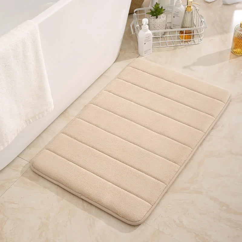 Wholesale Comfortable Soft Cotton Memory Foam Bath Mat Non-Slip Solid Pattern for Household Bathroom Doorway Modern Foot Mat