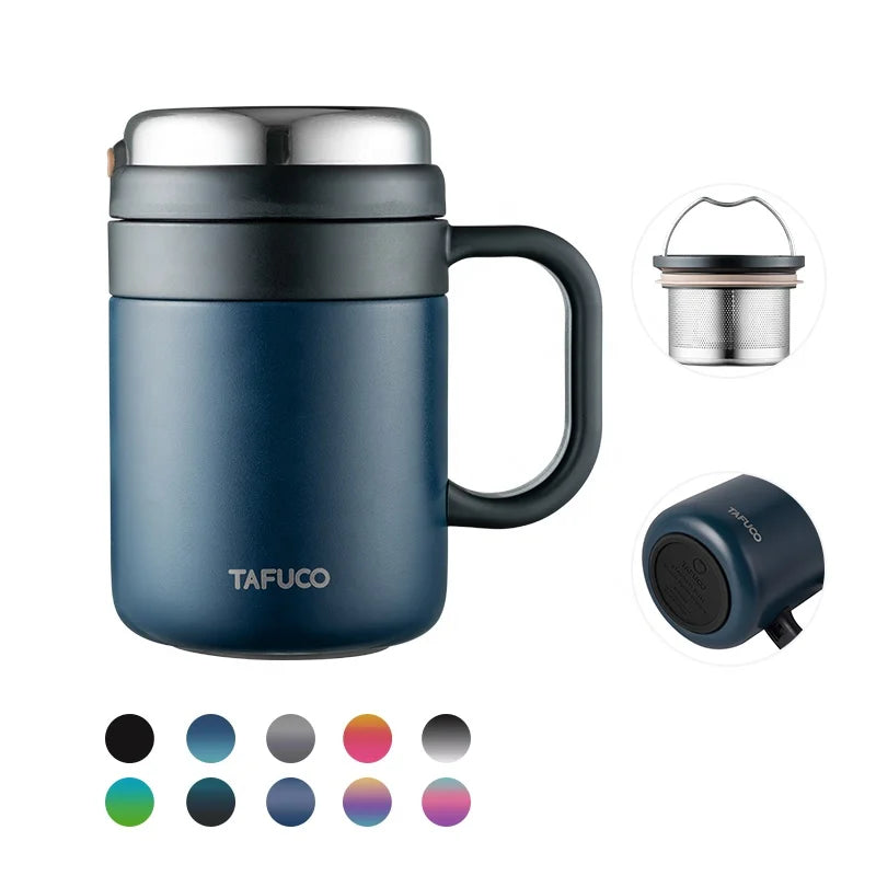 High Grade 100% Leak Proof 500ml Wholesale Stainless Steel Vacuum Mug With Tea Infuser Insulated Coffee Mug