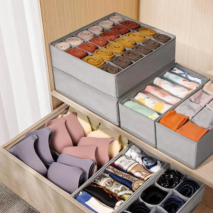Non-Woven Fabric Bra & Socks Home Cloth Organizer  Multi-Size  of Wardrobe Drawer Foldable Storage Box for Underwear